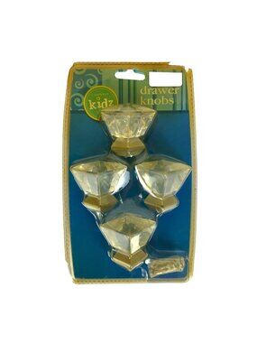 Cambria Kidz Princess Cabinet Drawer Knobs 4 Faceted Clear Acrylic Bling Glam